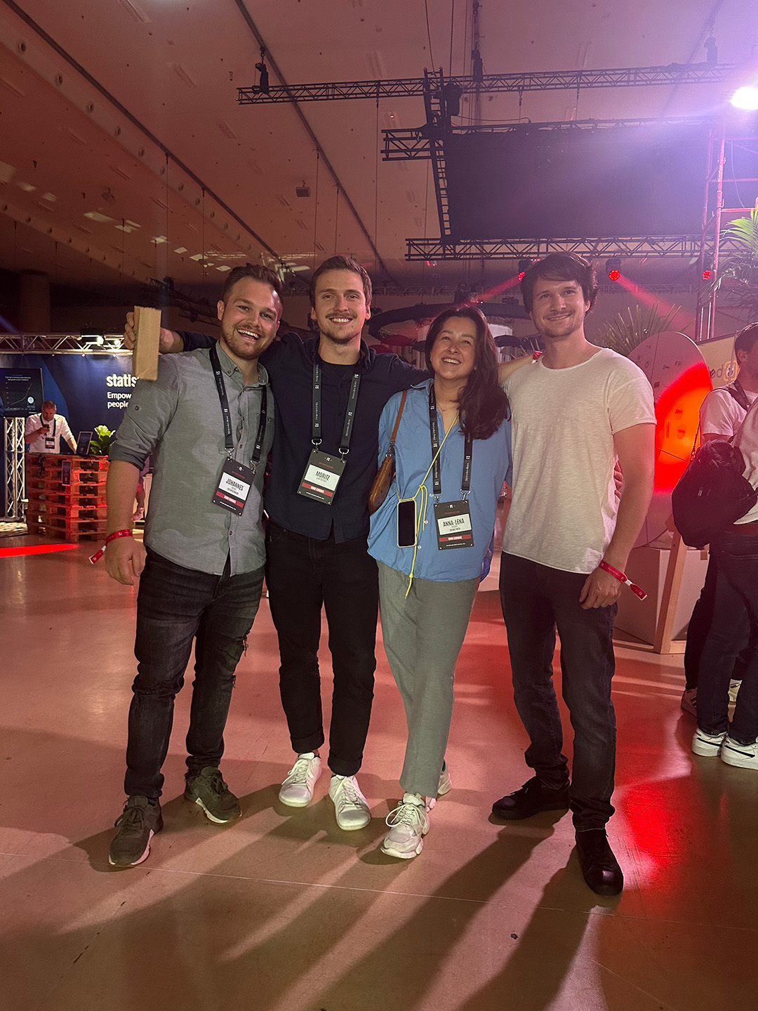 Moritz with team at tech conference
